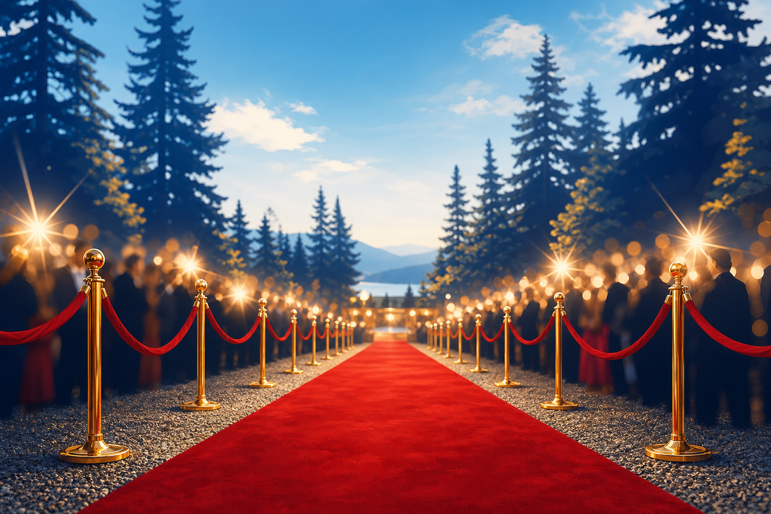 Red carpet graduation celebration